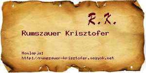 Rumszauer Krisztofer névjegykártya